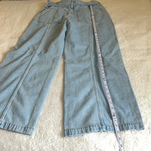Madewell Belted‎ Wide-Leg Baggy Jeans Light Wash Size 31 NWT - Picture 5 of 11